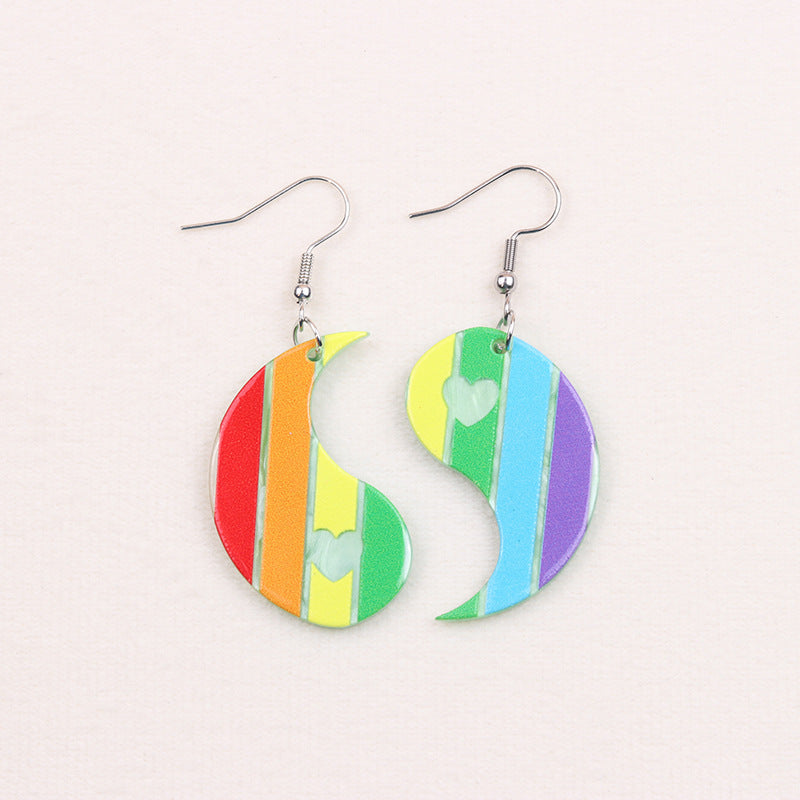 Wholesale 2pairs/pack Chubby Water Drop Love Acrylic Earrings
